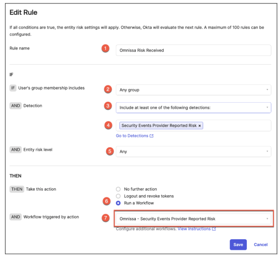 Edit Rule to run a Workflow