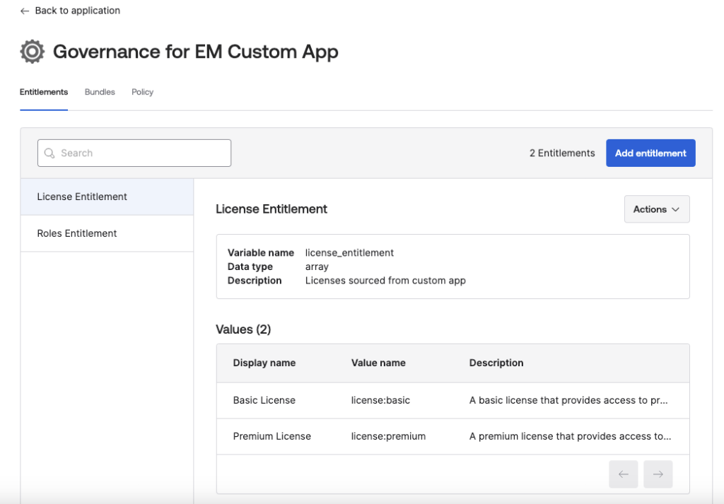 Governance for Custom App