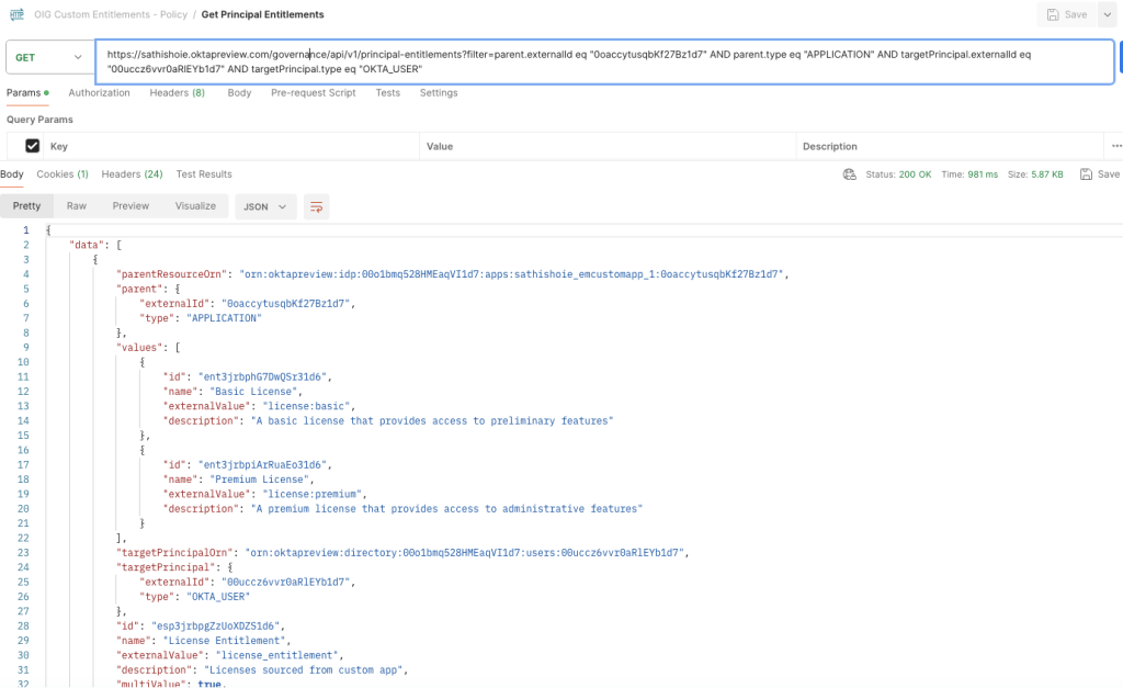 GetPrincipalEntitlements API