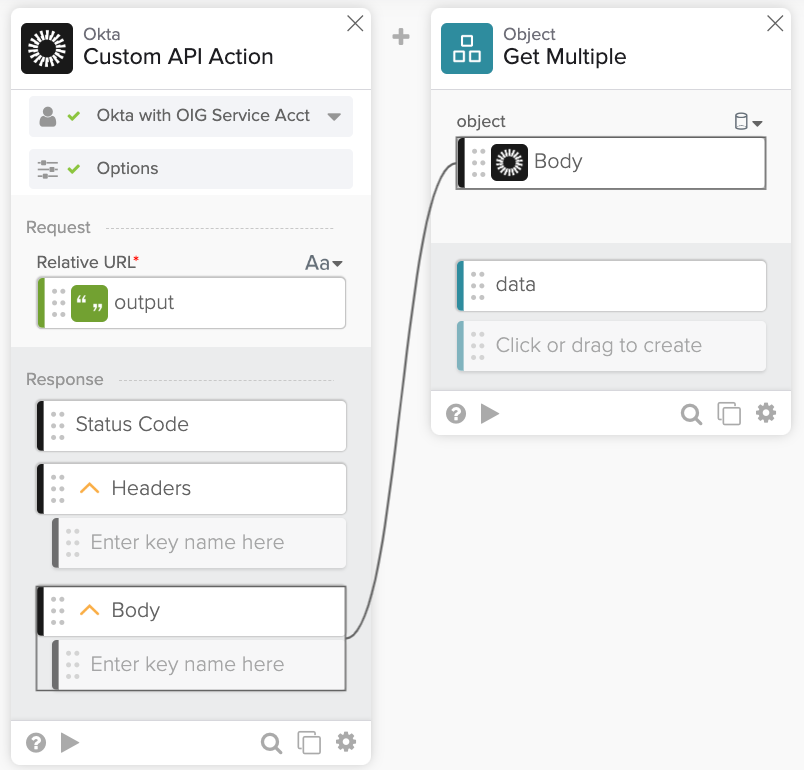 Custom API Action card