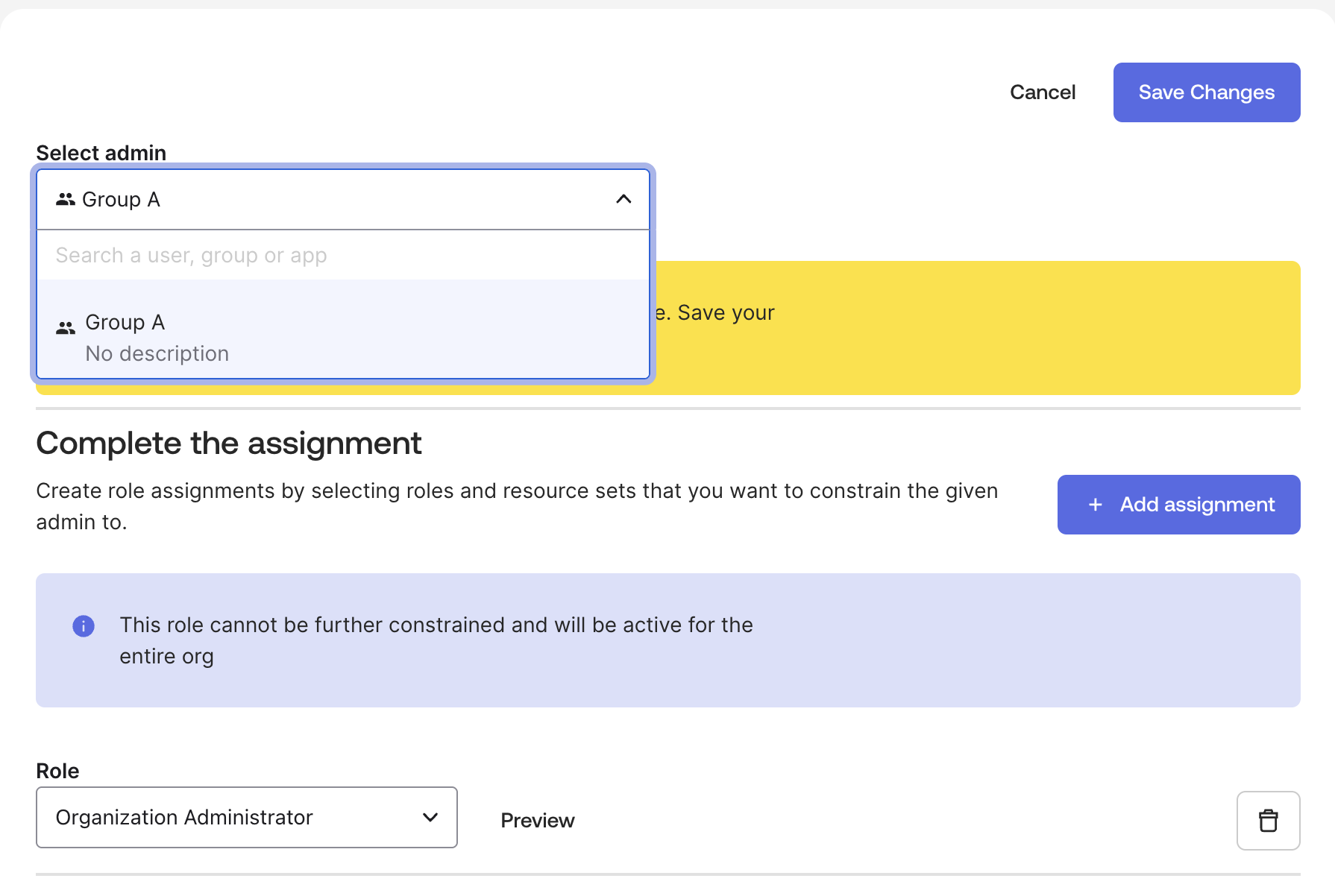 Select admin