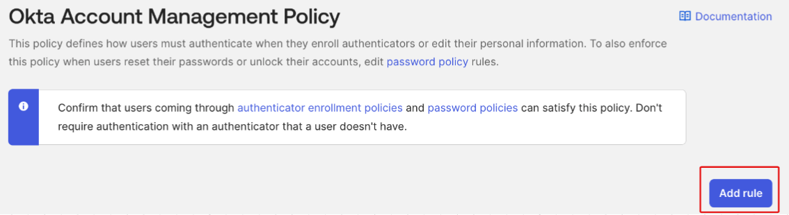 Add rule button