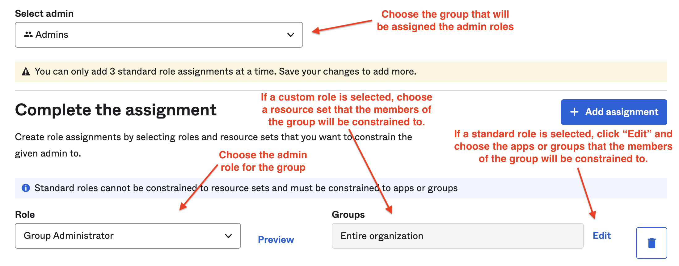 Select Admin with Administrator role