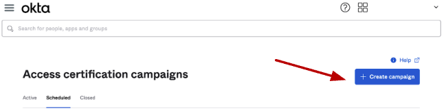 + Create campaign button