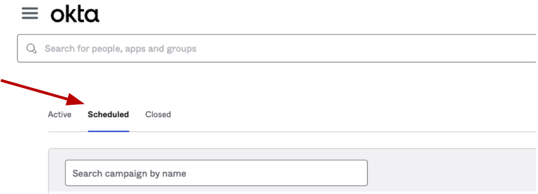 Scheduled tab