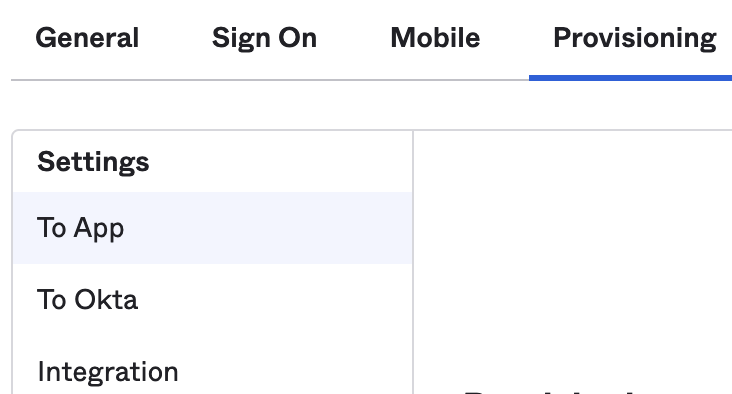 Provisioning&nbsp;tab