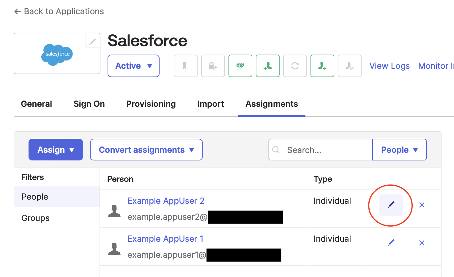 Salesforce's Assignments&nbsp;tab
