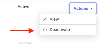 Deactivate button