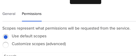 "Use default scopes" option