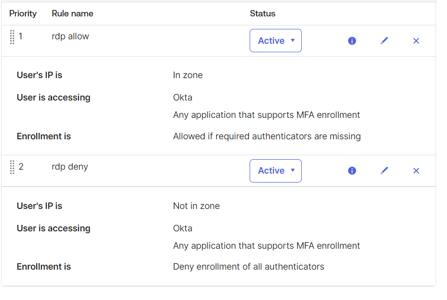 Enrollment policies and rules