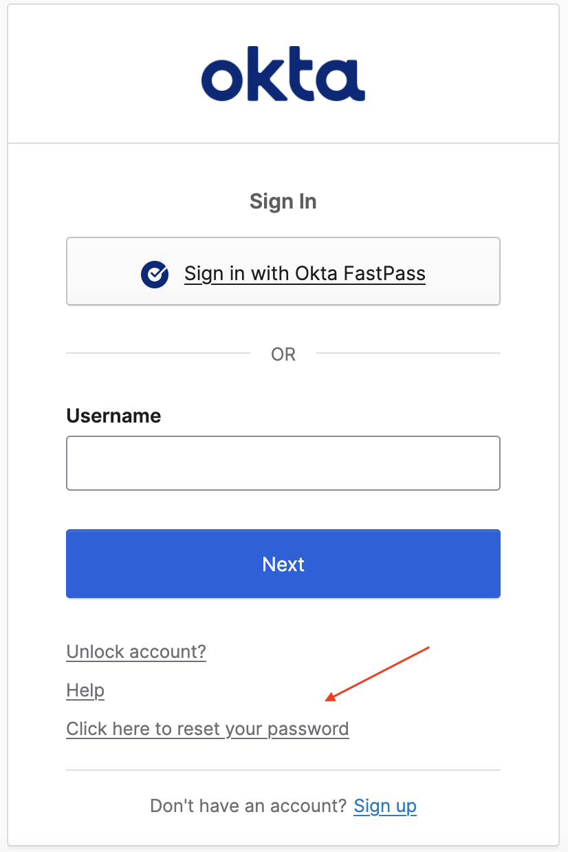 Reset password