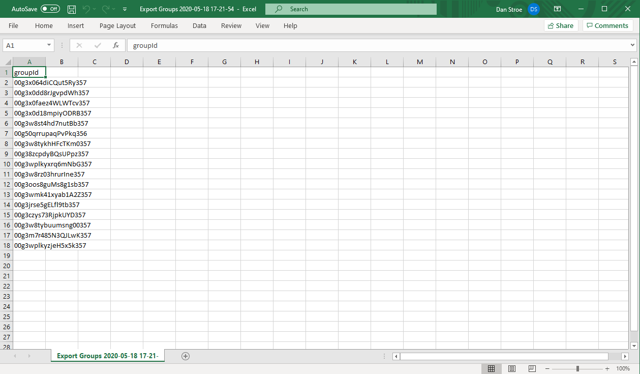 CSV file