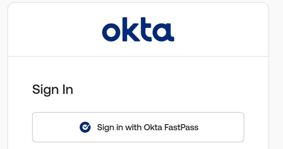 SIgn in with Okta FastPass