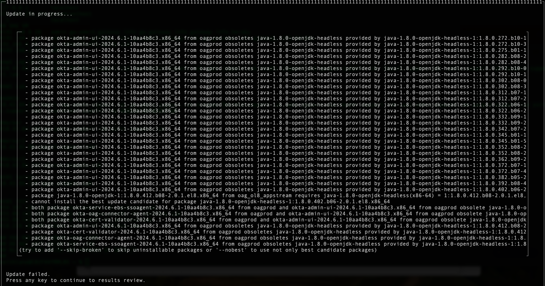 error message