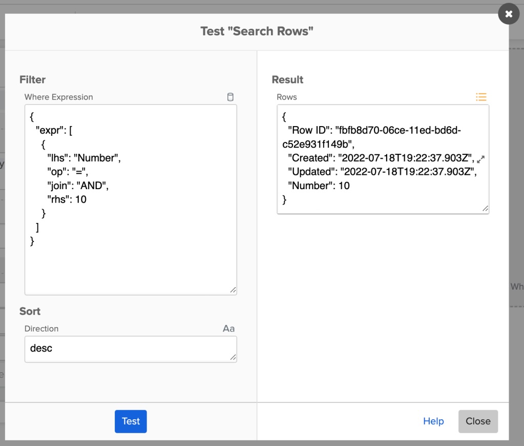 Search Rows