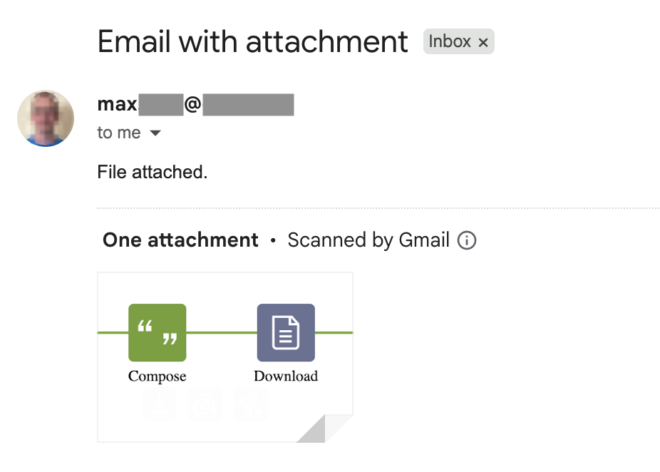 Email with image attachment