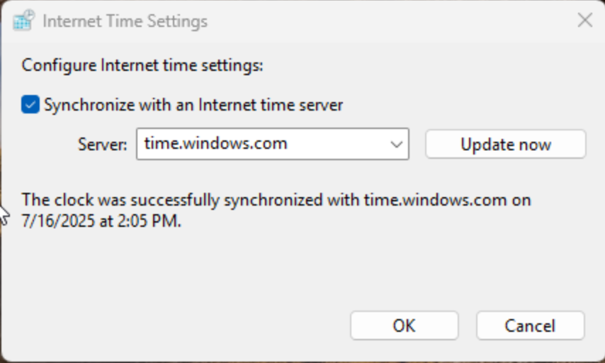 Internet settings