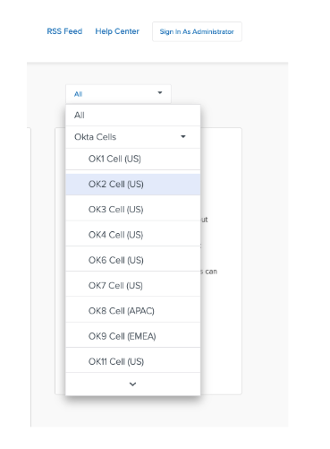 Filter by Cell on Okta Trust Site
