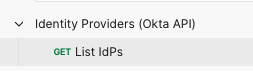 Identity Providers&nbsp;collection