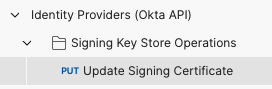 Update Signing Certificate request