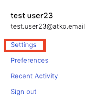 Settings tab