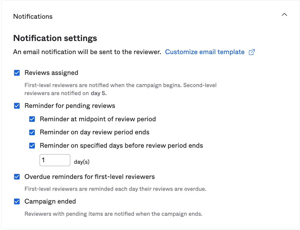 Notification settings