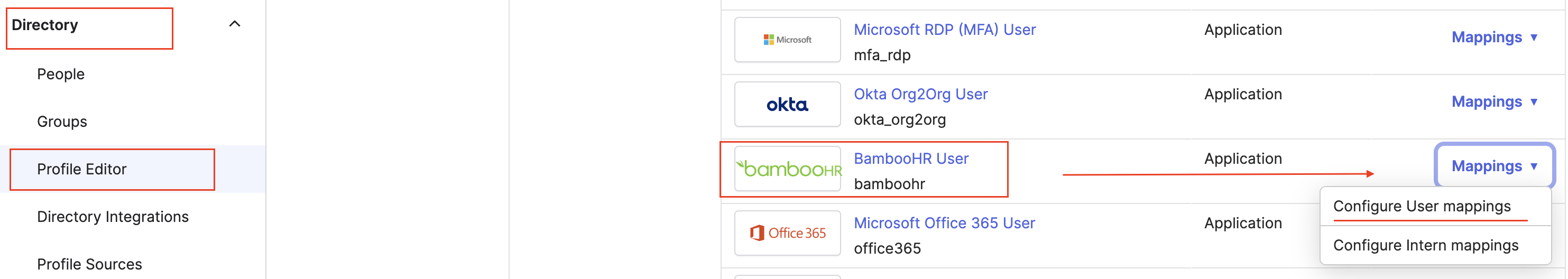 Configure User mappings