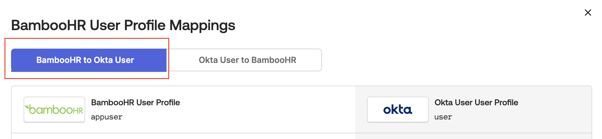 BambooHR to Okta User&nbsp;tab