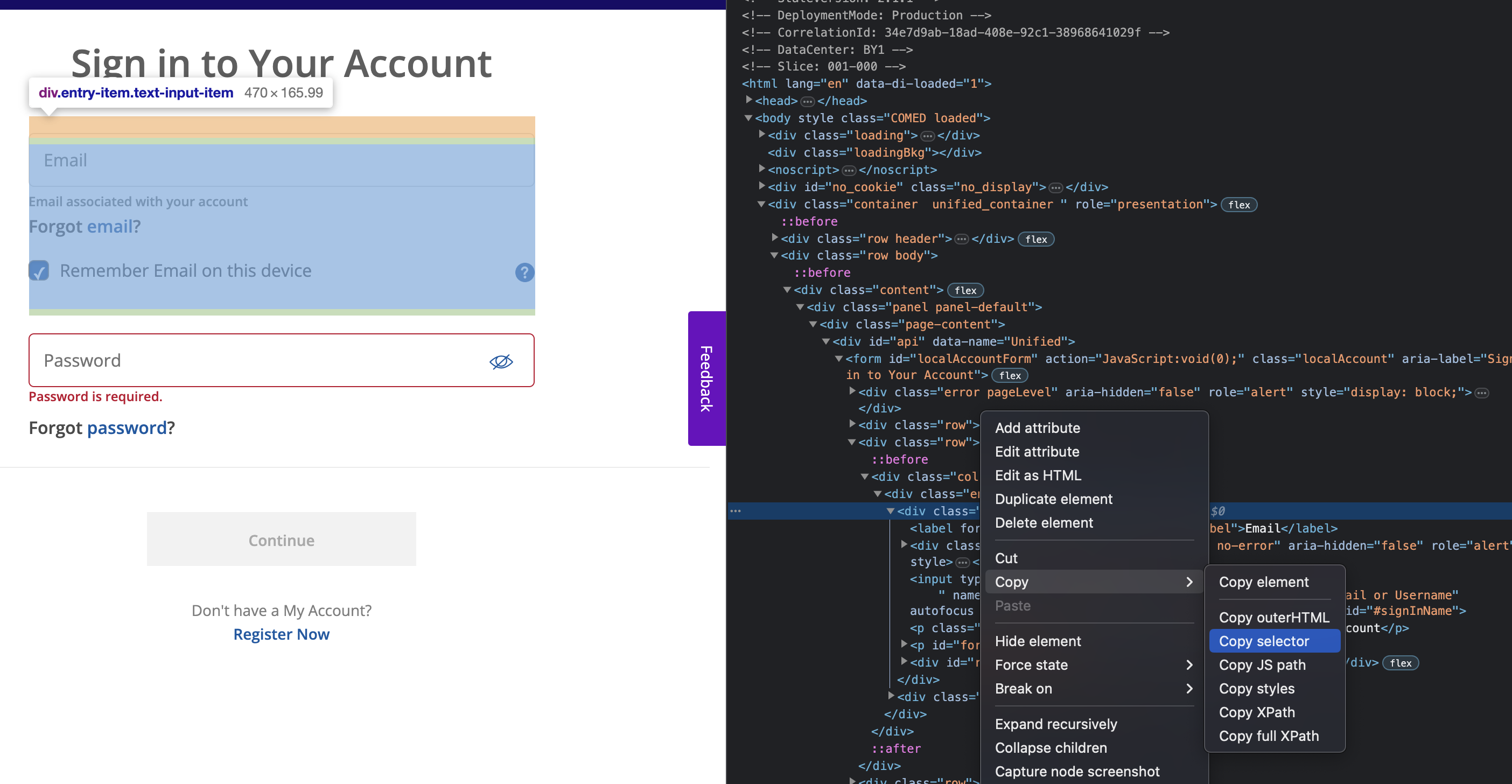 Copy selector