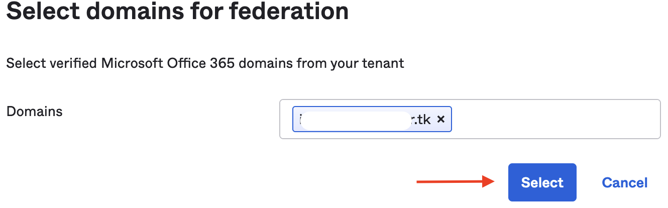 Select domain for federation