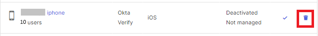Delete the device