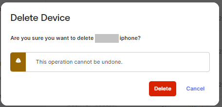 Delete the device