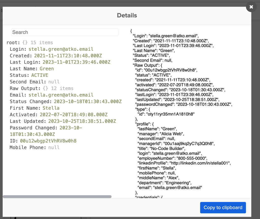 JSON response