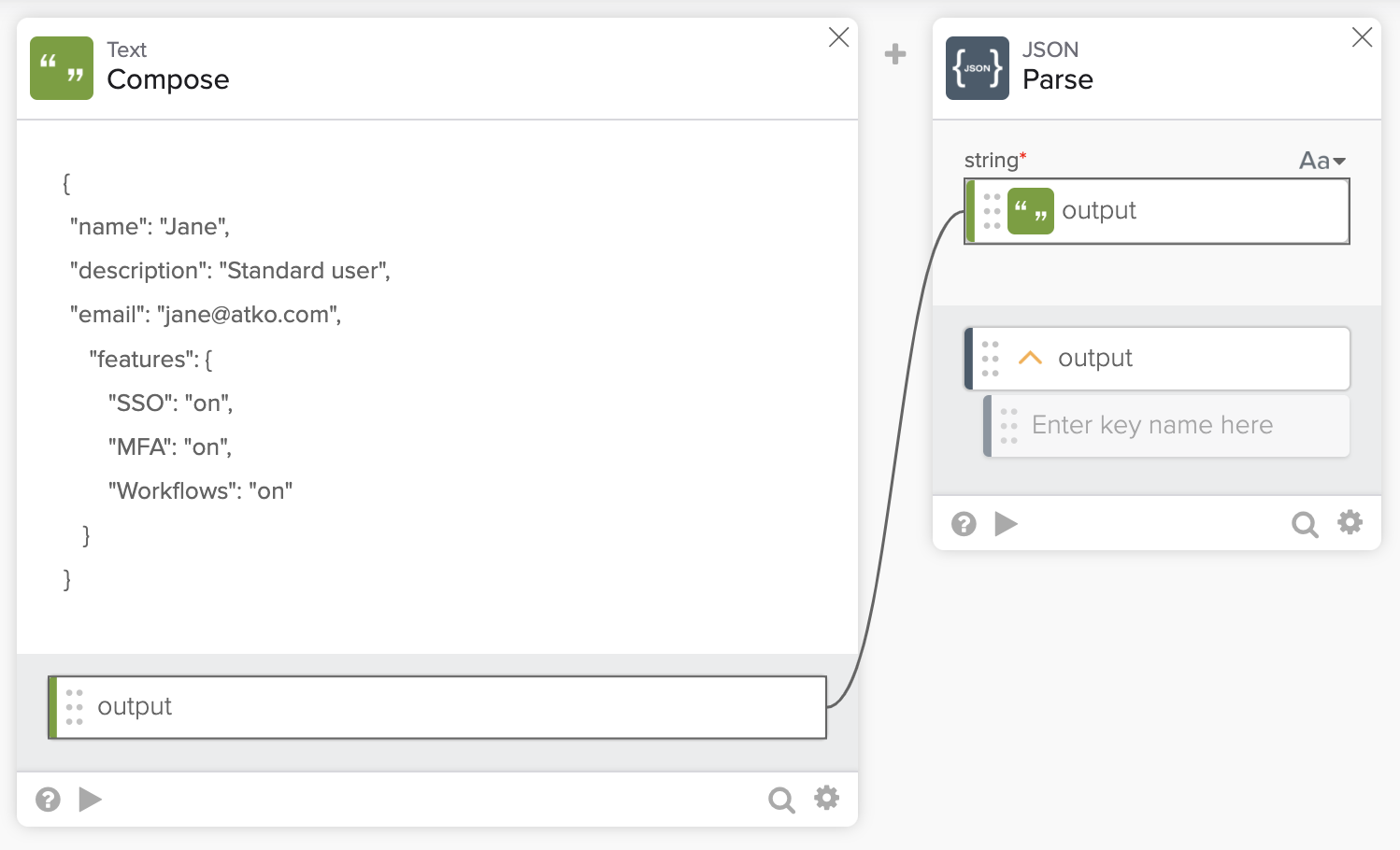 Flow that creates a typed JSON data structure
