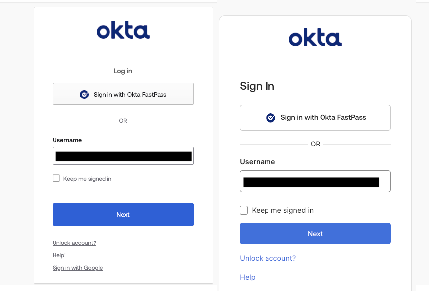 Sign-In Widget window