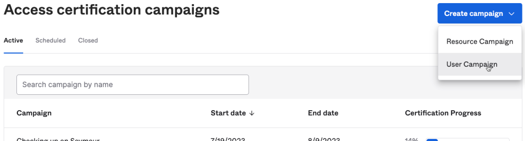 Access certification campaigns