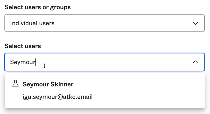 Select users or group