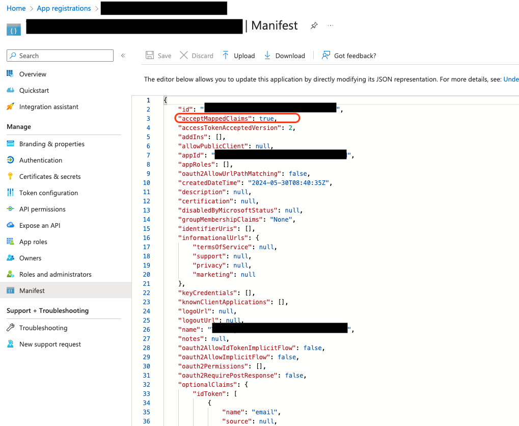 AppRegistration Manifest