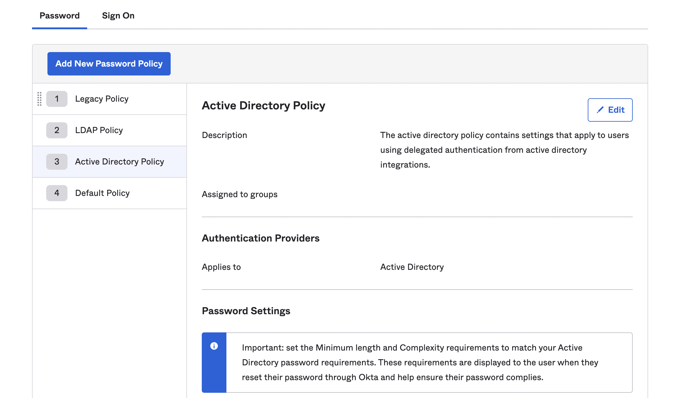 Active Directory Policy Example
