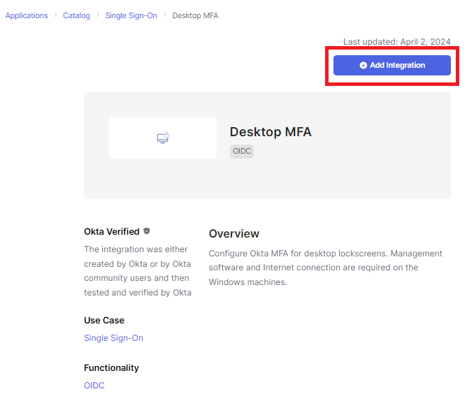 Desktop MFA