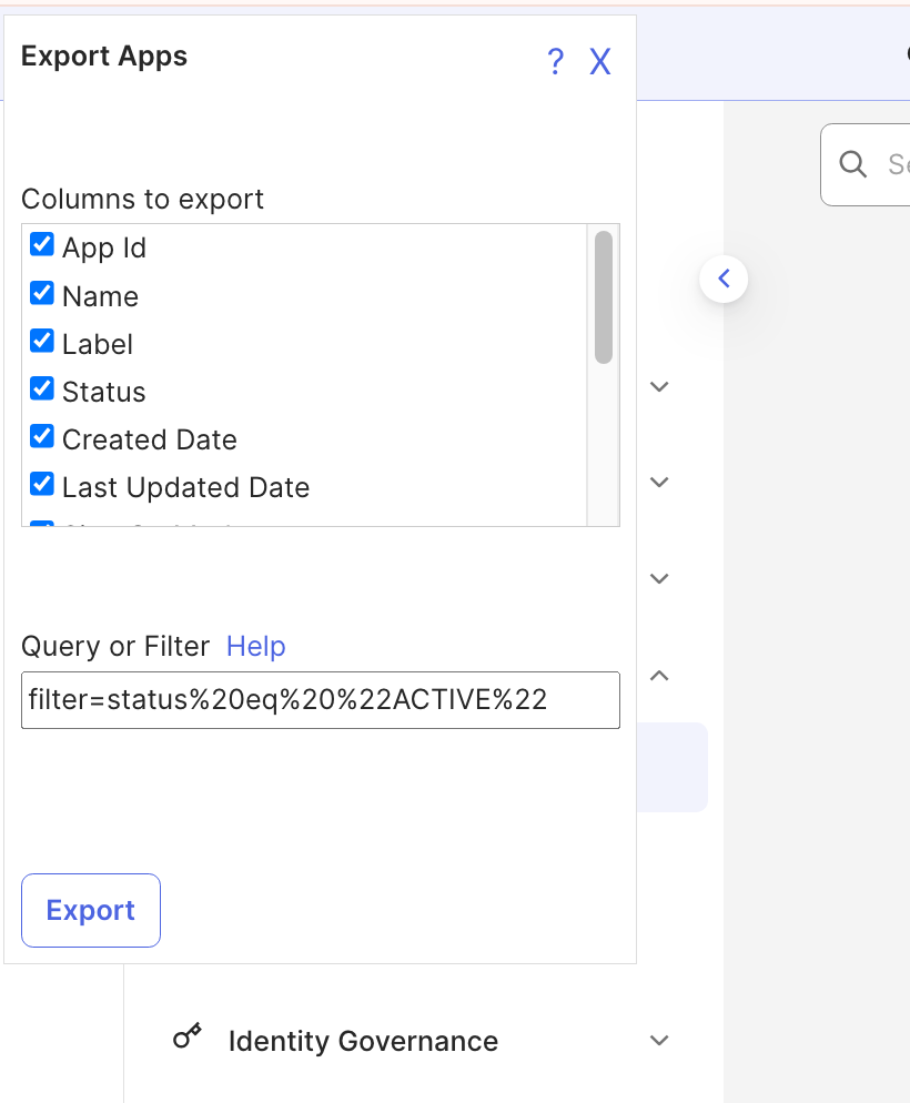 Export apps
