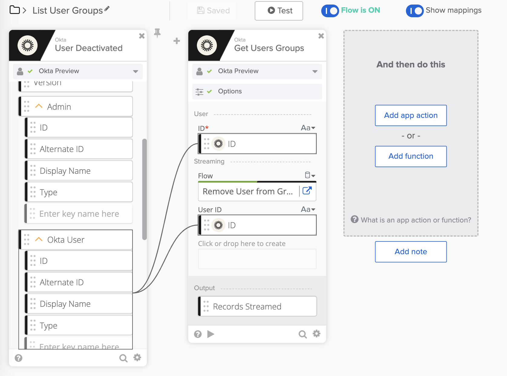 List user groups flow
