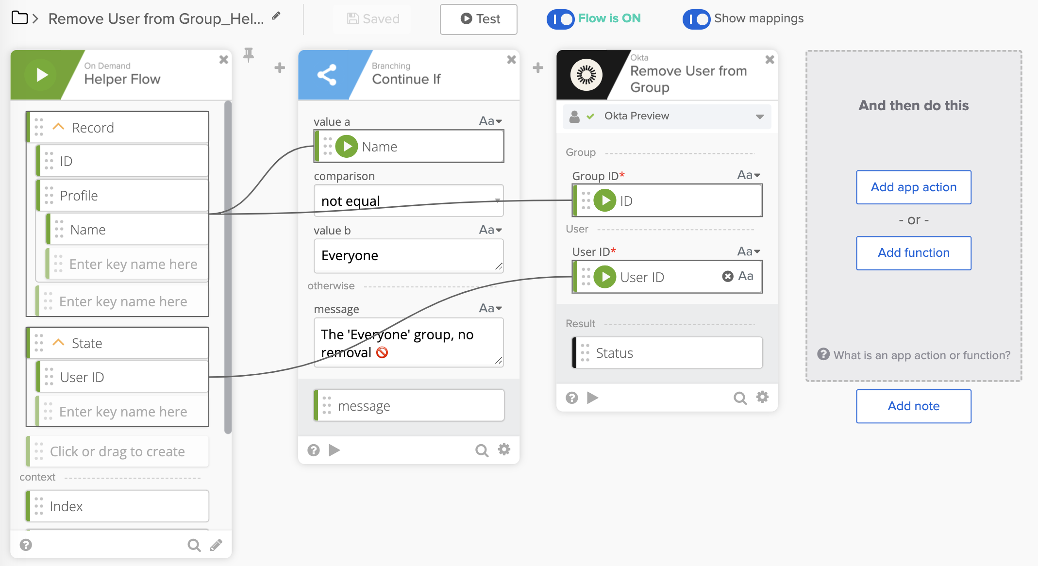 Remove user from group flow