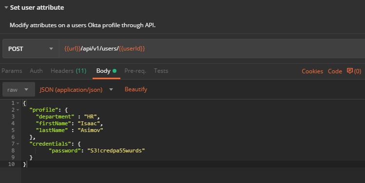 change attributes via API