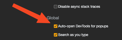 Auto-open DevTools for popups option