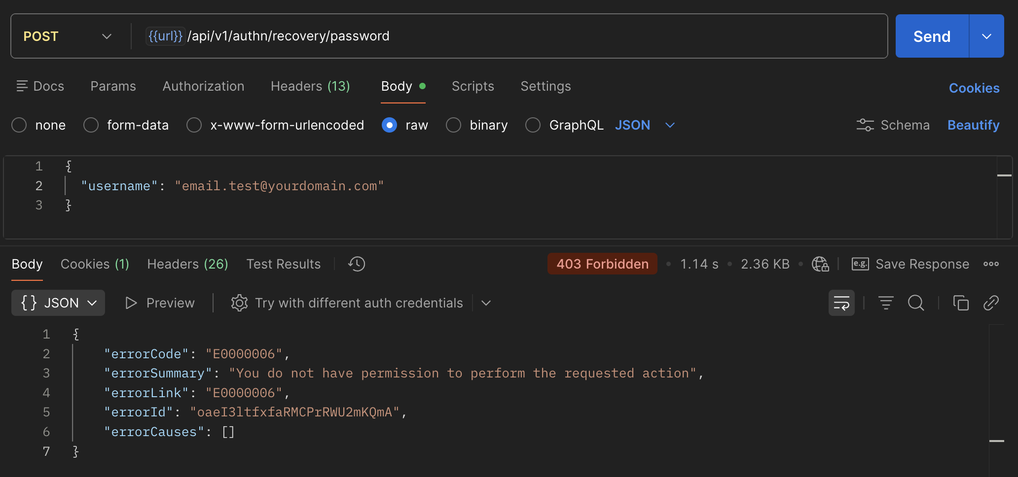 403 Forbidden error