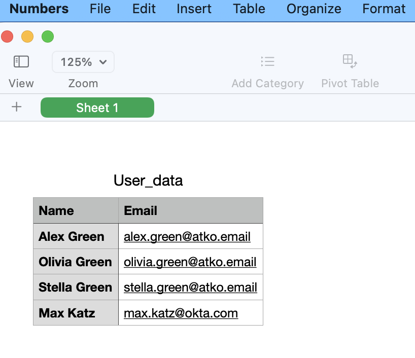 CSV File