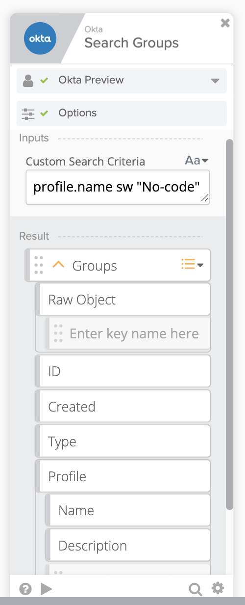 Search Groups&nbsp;card