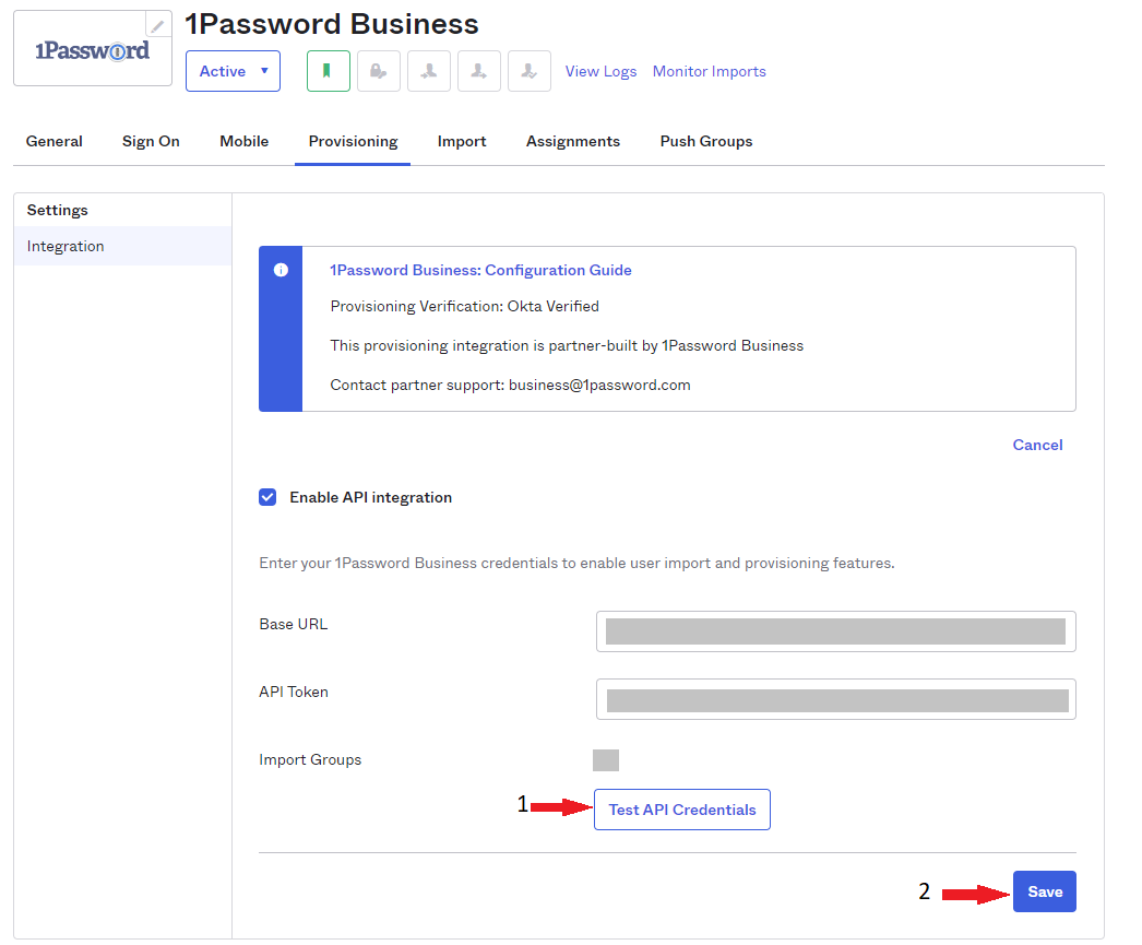 Test API Credentials
