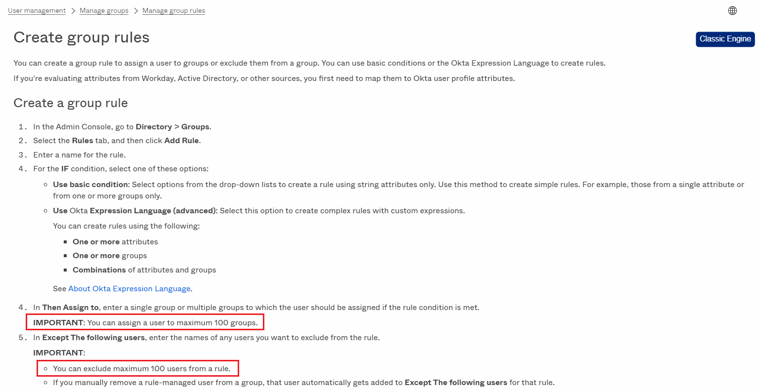 Create group rules